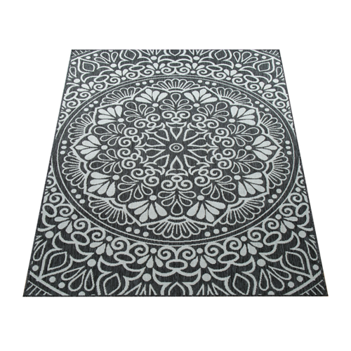 Bild von Stylischer In- & Outdoor-Teppich Cocoon in Schwarz