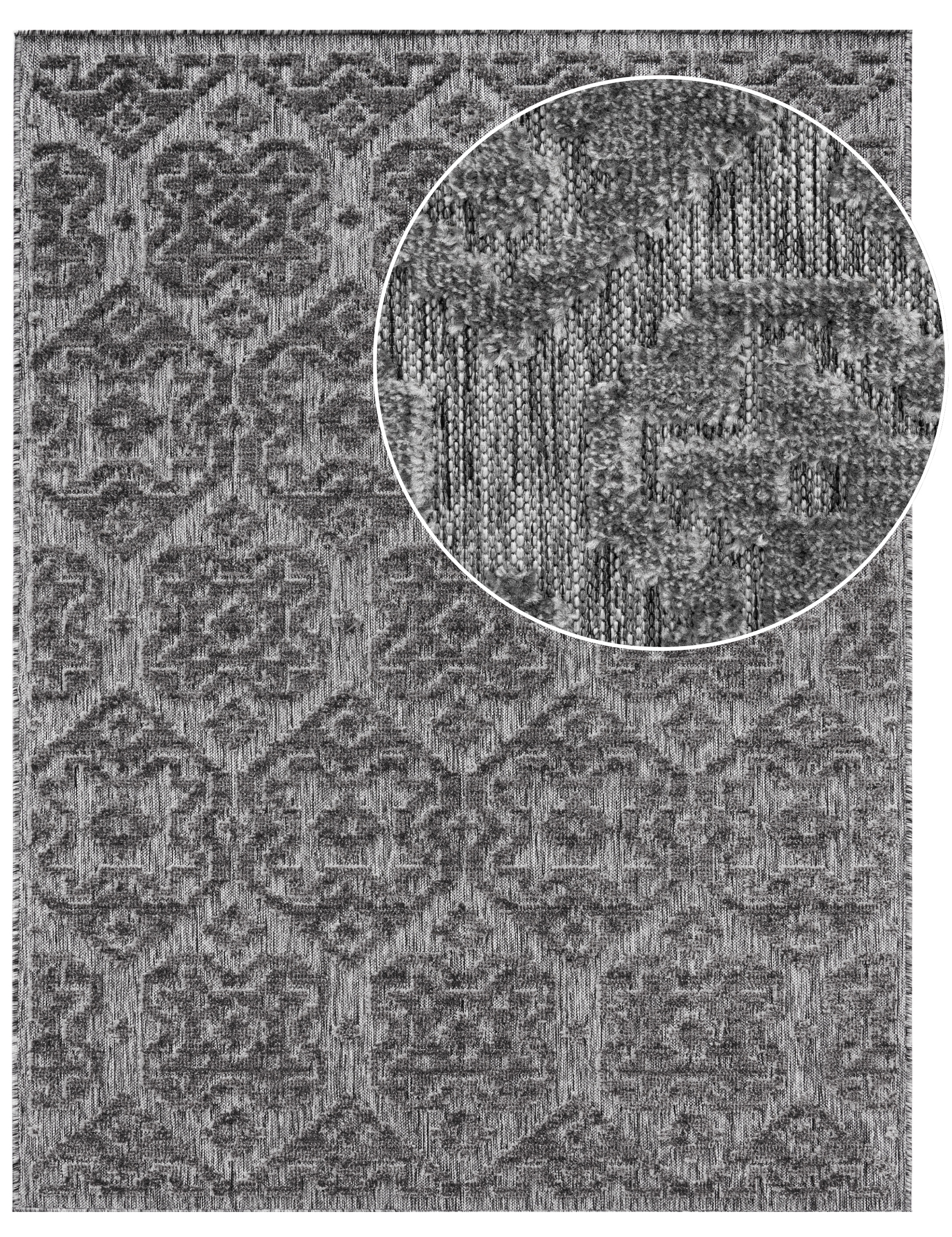 Bild von In- & Outdoor-Teppich Stylo grau 80x150 cm