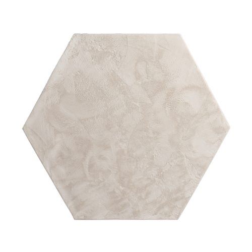 Bild von Flauschiger Teppich Solina creme 150x170 cm sechseckig