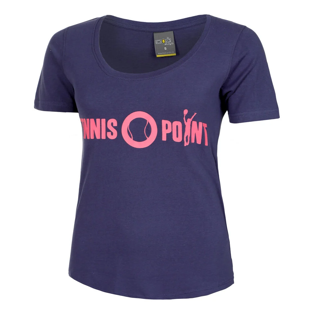 Bild von Tennis-Point Basic Cotton T-Shirt Damen in dunkelblau