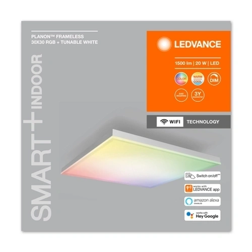 Bild von Ledvance LED-Panelleuchte SMART+ Planon Frameless TW and Multicolor 300X300 - 4058075484351