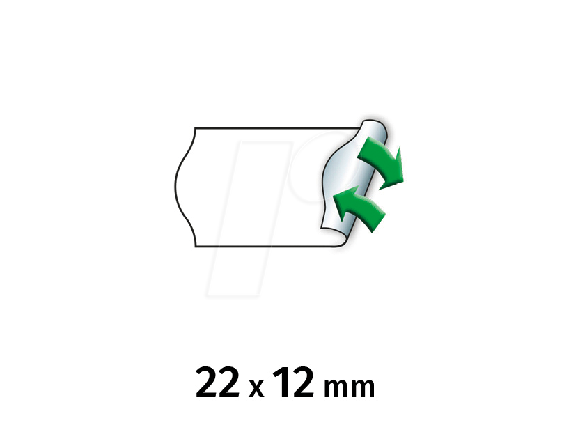 Bild von Original Meto Preisauszeichner Etiketten (22x12 mm, 1-Zeilig, 6.000 Stück, weiß, wiederablösbar, Preisetiketten für Meto, Contact, Sato, Avery, Tovel, Samark etc.)