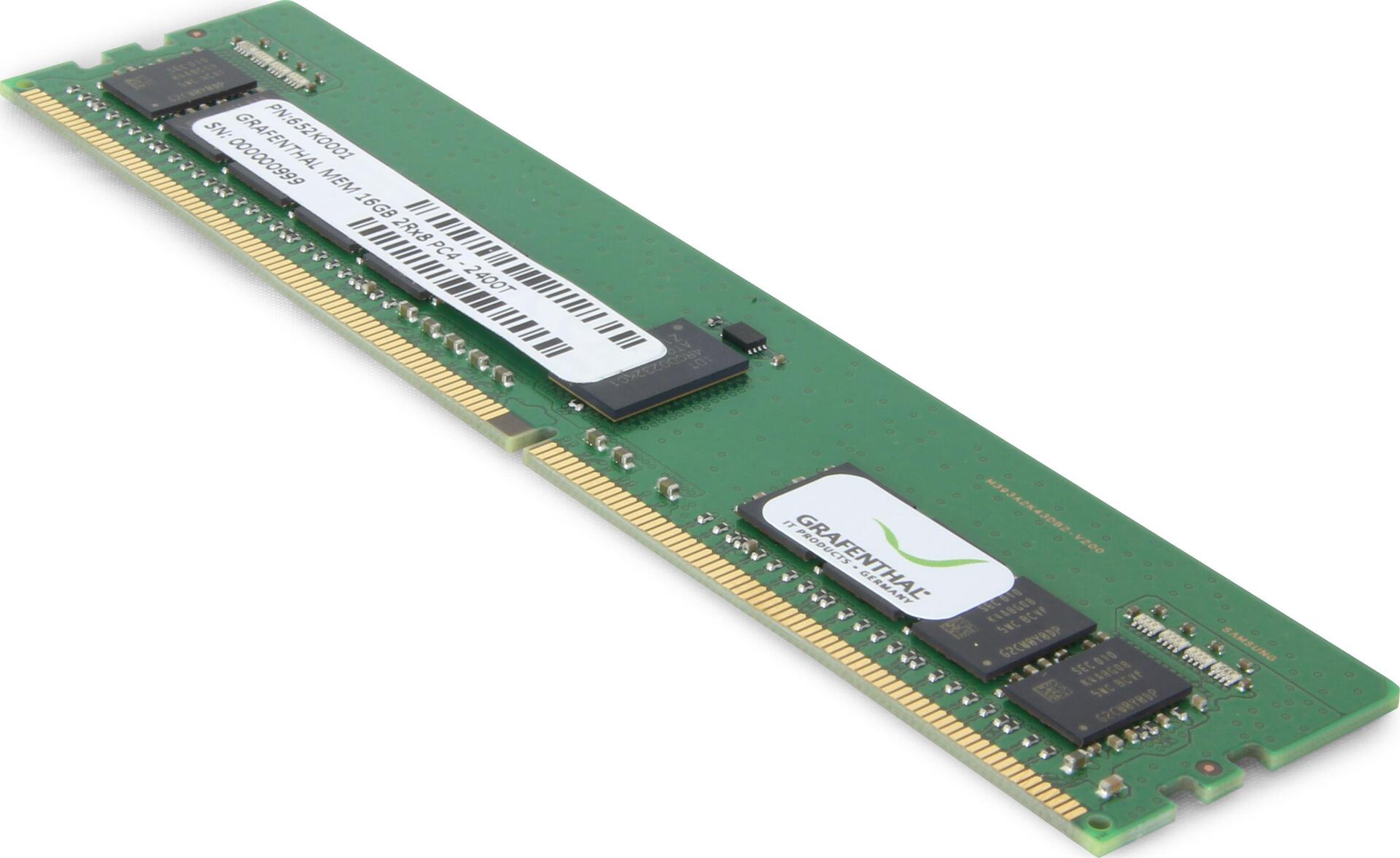 Bild von Grafenthal MEM 16GB 1Rx4 DDR4-2933MHz RDIMM PC4-23400 ECC CL21 1.2V (1 x 16GB, 2933 MHz, DDR4-RAM, DIMM), RAM