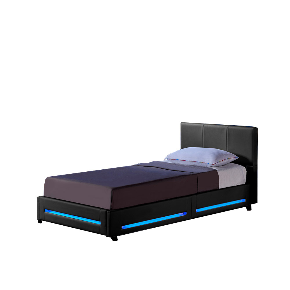 Bild von HOME DELUXE LED Bett ASTEROID 160 x 200 - versch. Ausführungen - Dunkelgrau