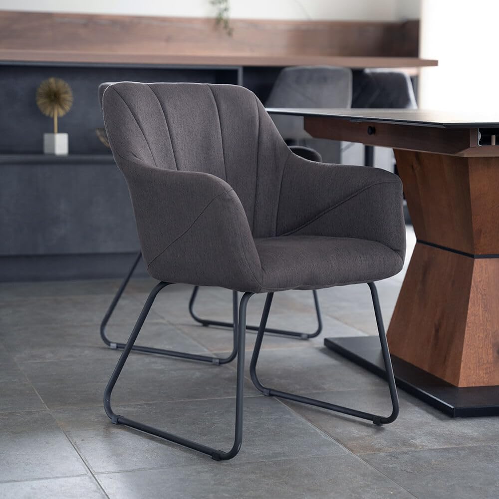 Bild von Home Deluxe - Esszimmerstuhl PAKU - 8er Set, Farbe: Anthrazit, Höhenverstellbar, weiche Polsterung, bis 120 kg belastbar I Küchenstuhl Speisestühle Esszimmerstühle