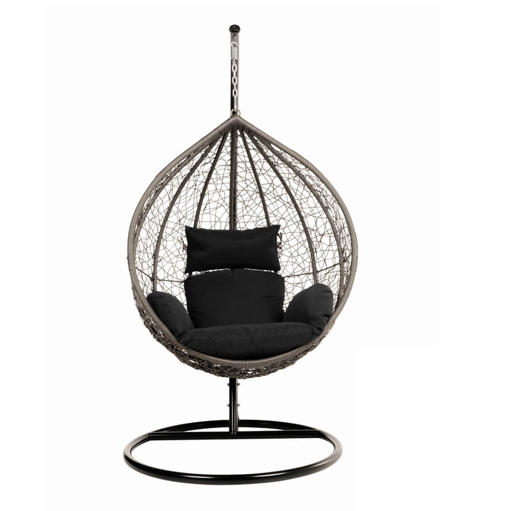 Bild von HOME DELUXE Hängesessel Polyrattan Hängesessel CIELO, inkl. Gestell, Sitz- und Rückenkissen I Hängestuhl