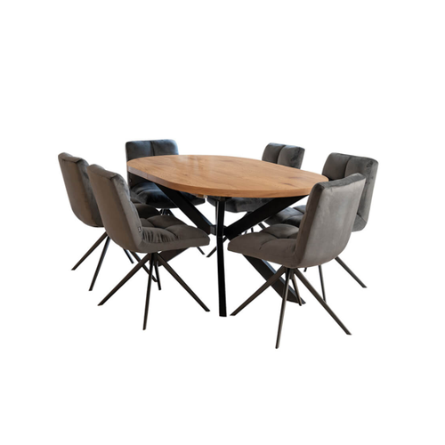 Bild von Essgruppe Oval Ausziehbar AVENTI inkl. Sternfuß - 160 x 100 cm Light Oak