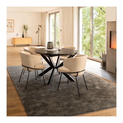 Bild von Essgruppe Rund Ausziehbar AVENTURA - 120 x 120 cm Dark Oak