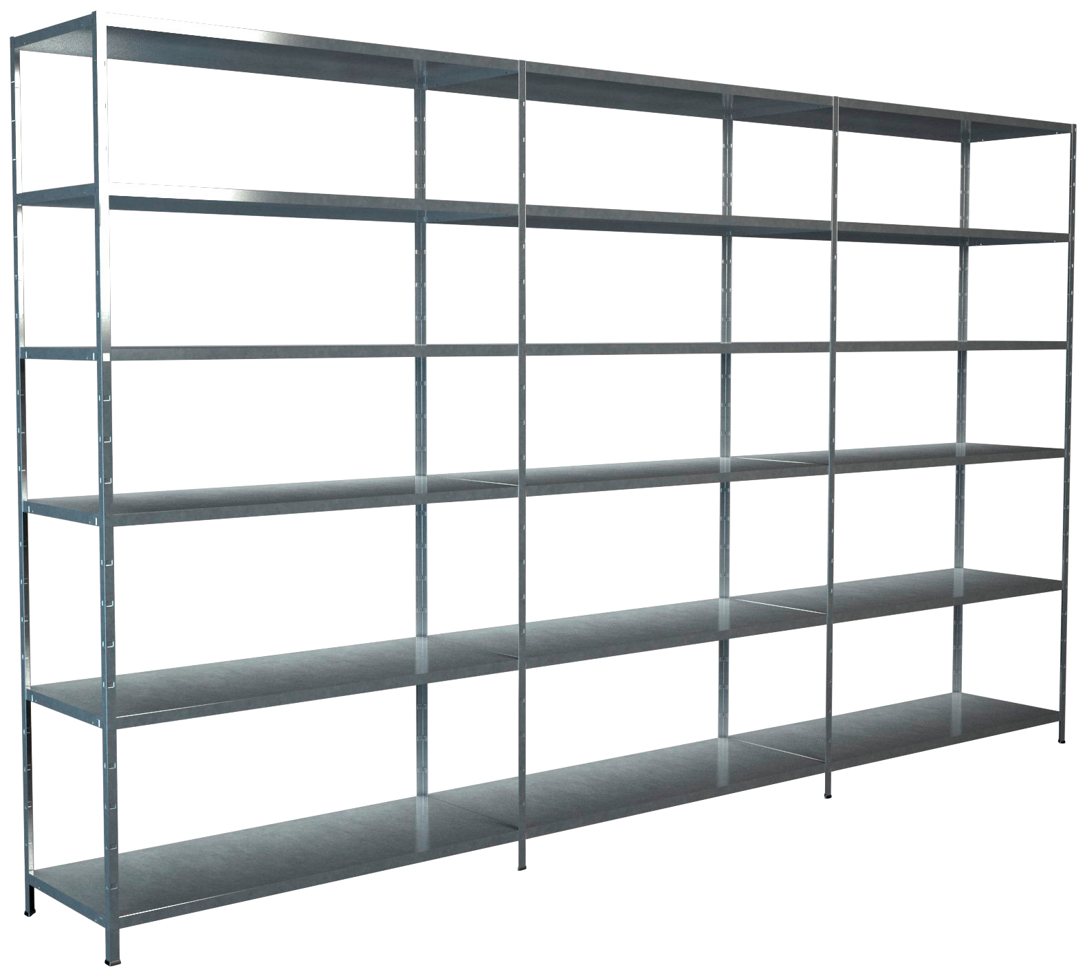Bild von Steckregal SCHULTE REGALWELT "Stecksystem Grund- und 2x Anbauregale", silber (silberfarben), B:300cm H:230cm T:35cm, Stahl, Regale, Metall verzinkt, 2300x3000x350 mm, 18 Böden
