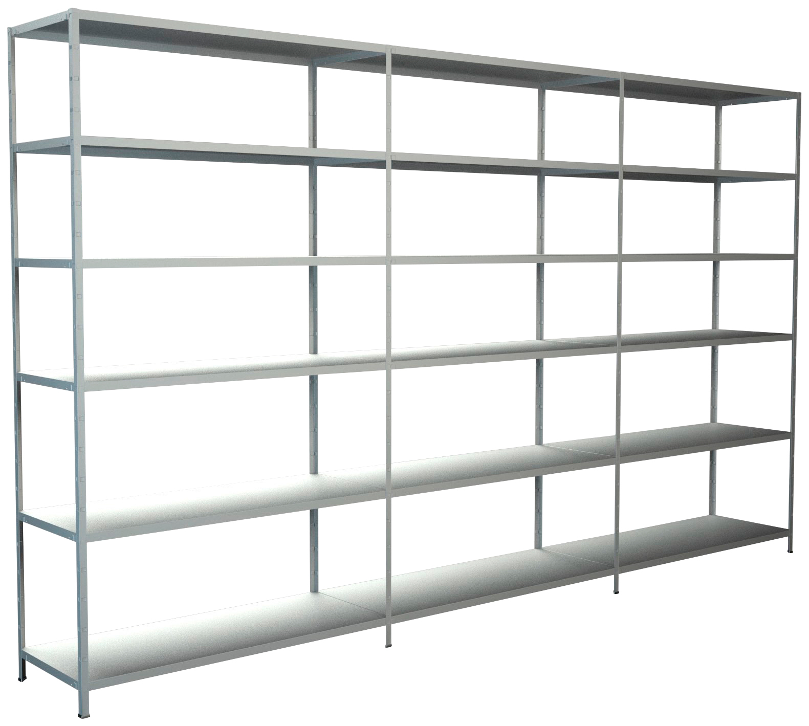 Bild von Steckregal SCHULTE REGALWELT "Stecksystem Grund- und 2x Anbauregale", weiß, B:360cm H:230cm T:50cm, Stahl, Regale, Metall weiß, 2300x3600x500 mm, 18 Böden