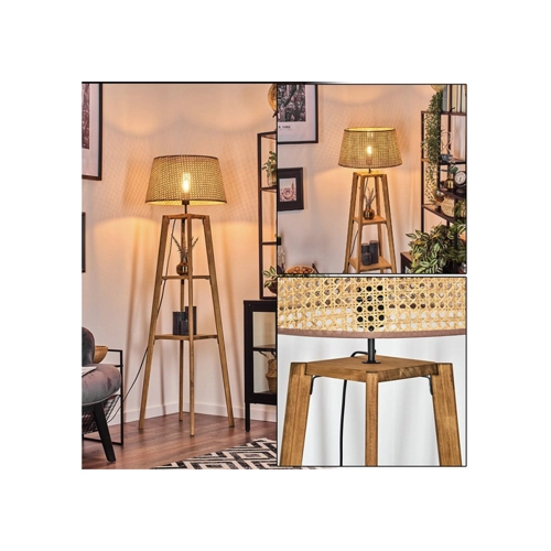 Bild von Hofstein Stehlampe aus Holz und Rattan