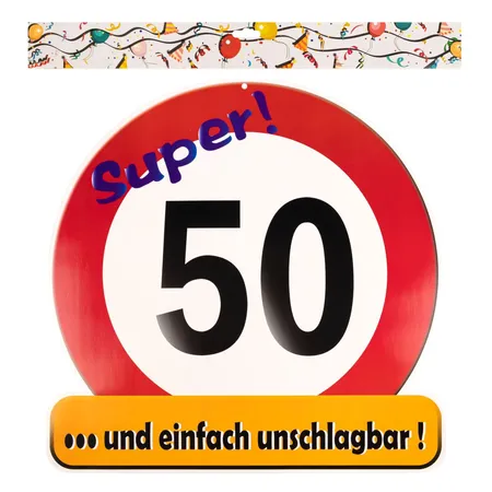 Bild von Markenlos  Riesenschild "Super! 50"