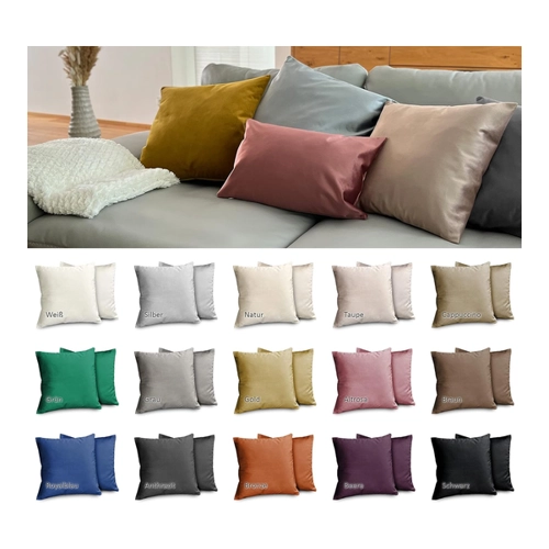 Bild von Beautex Lea Samt Kissenhüllen 2er Set – Eleganz für jeden Raum