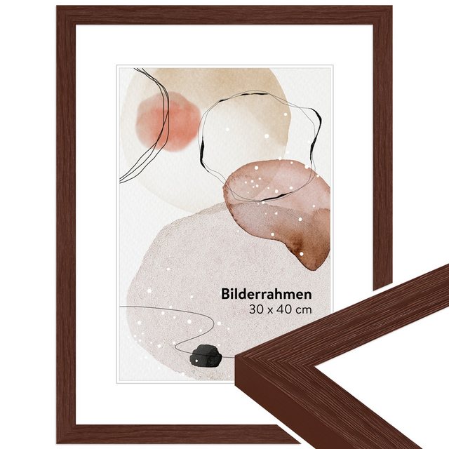 Bild von WANDStyle Bilderrahmen H300 aus Massivholz in Braun 20 x 30 cm im Stil Modern