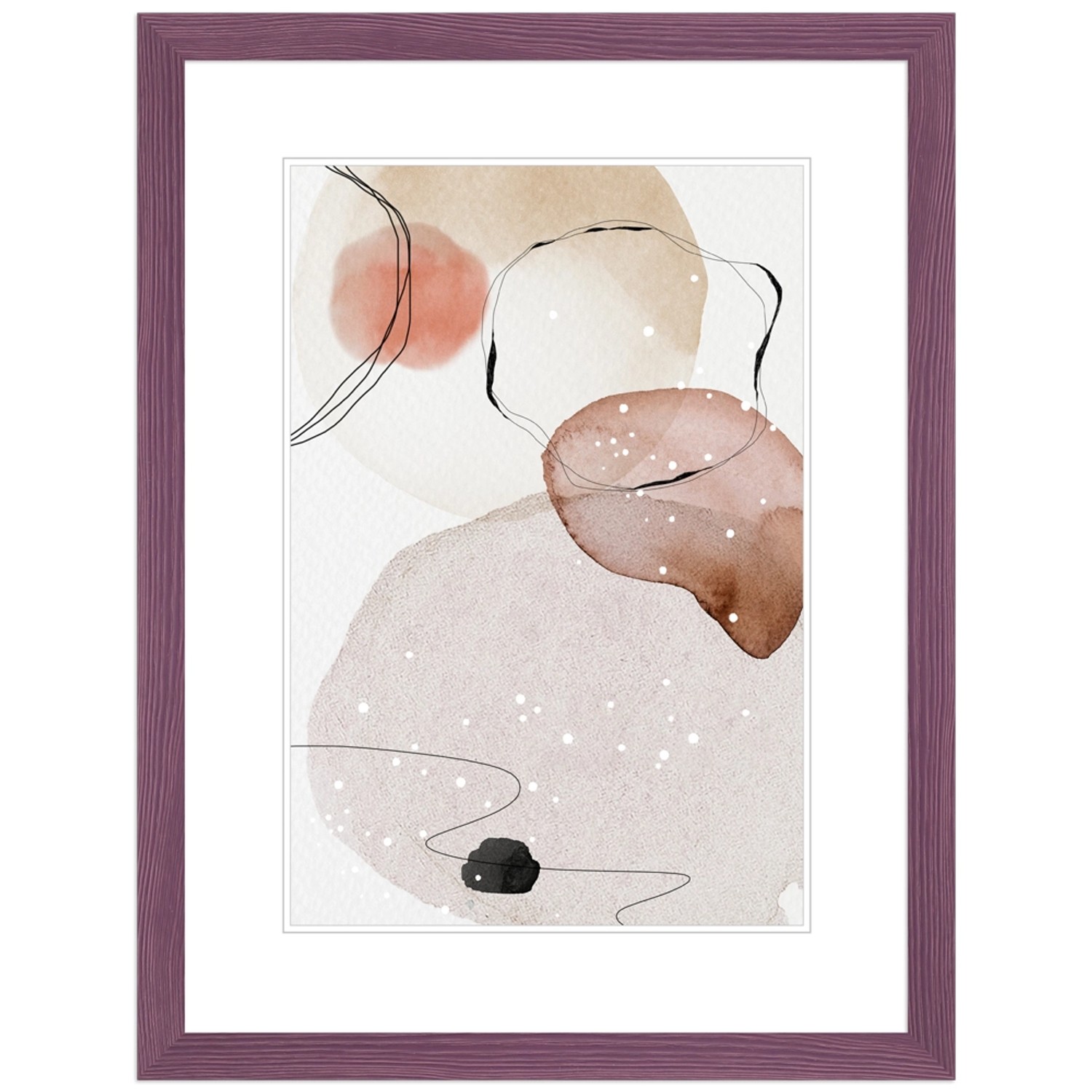 Bild von WANDStyle Bilderrahmen H300 aus Massivholz in Violett 30 x 45 cm im Stil Modern