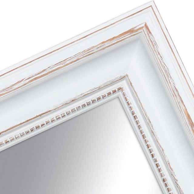Bild von WANDStyle Wandspiegel H550 aus Massivholz in Weiß 50 x 60 cm im Stil Antik