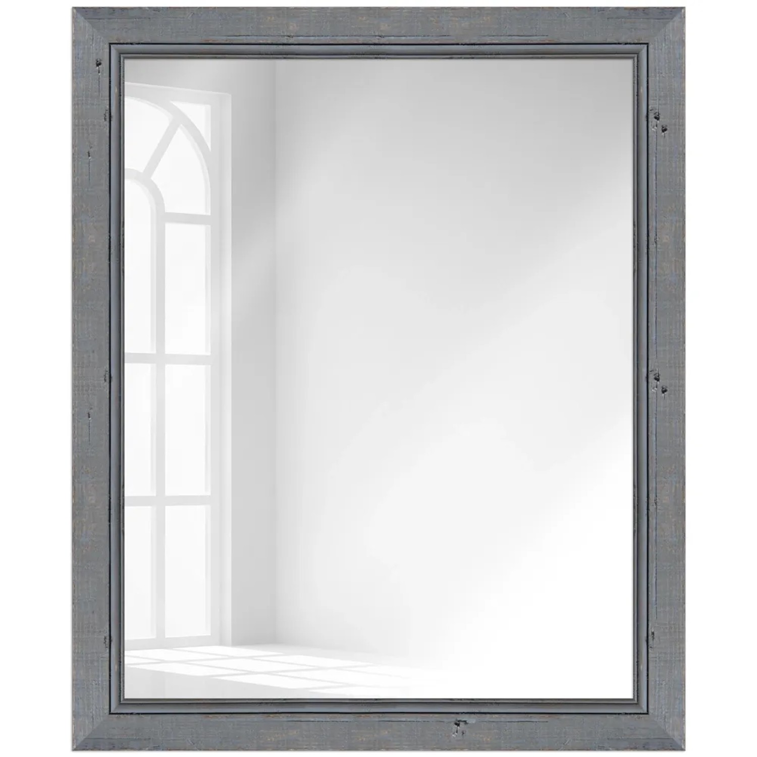 Bild von WANDStyle Wandspiegel H660 aus Massivholz in Grau 57 x 77 cm im Stil Landhaus