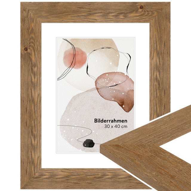 Bild von WANDStyle Bilderrahmen H780 aus Massivholz in Eiche-Optik 30 x 40 cm im Stil Modern