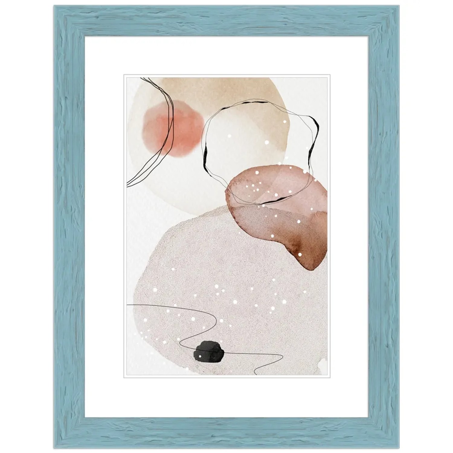 Bild von WANDStyle Bilderrahmen H750 aus Massivholz in Blau 20 x 20 cm im Stil Landhaus