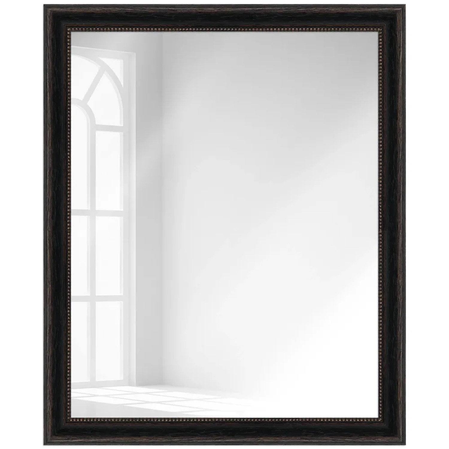 Bild von WANDStyle Wandspiegel H390 aus Massivholz in Schwarz 76 x 106 cm im Stil Landhaus