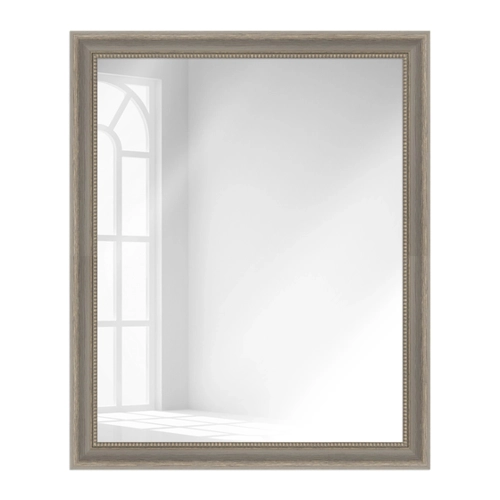 Bild von WANDStyle Wandspiegel H390 aus Massivholz in Grau 76 x 106 cm im Stil Landhaus