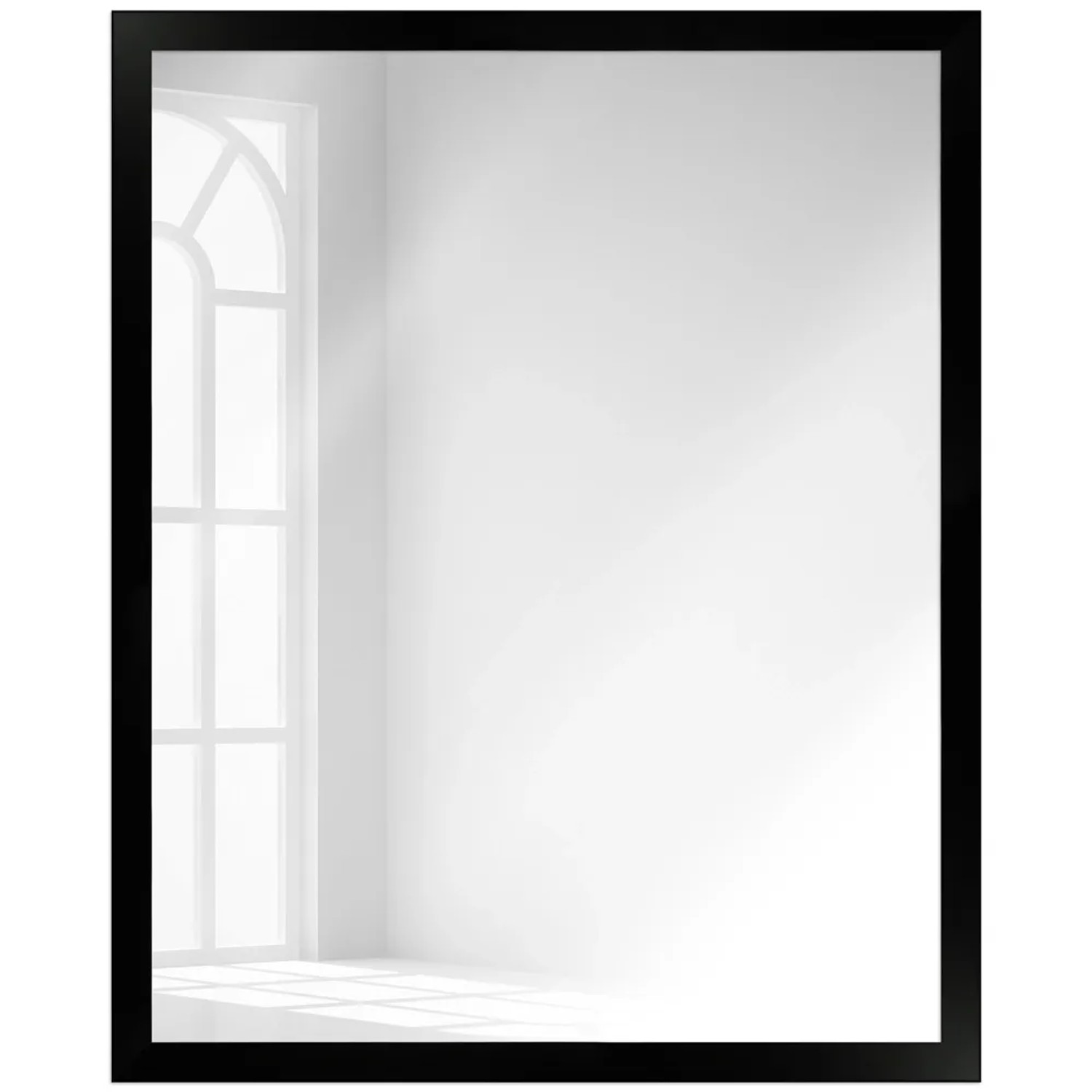 Bild von WANDStyle Wandspiegel H960 aus Massivholz in Schwarz 43 x 53 cm im Stil Modern