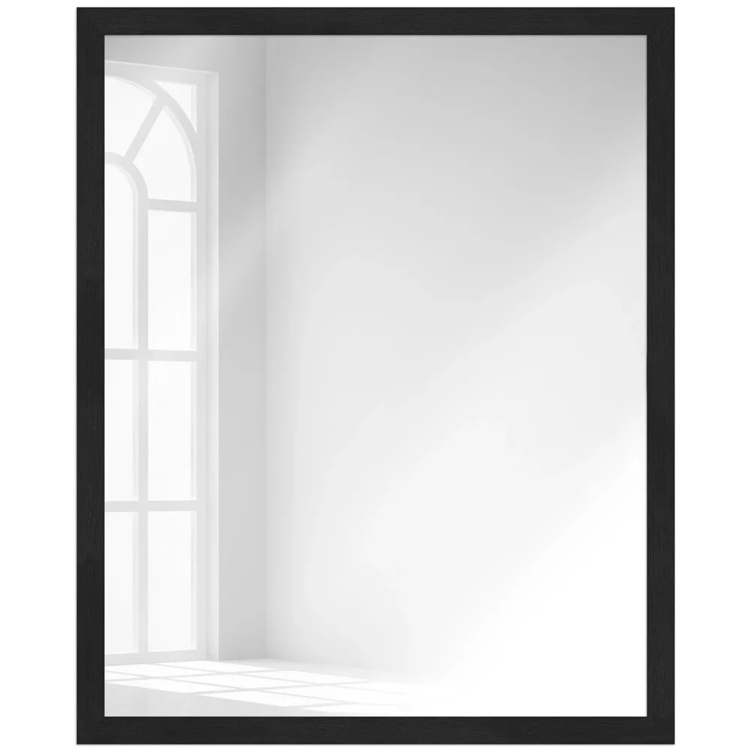 Bild von WANDStyle Wandspiegel H960 aus Massivholz in Schwarz gemasert 73 x 103 cm im Stil Modern