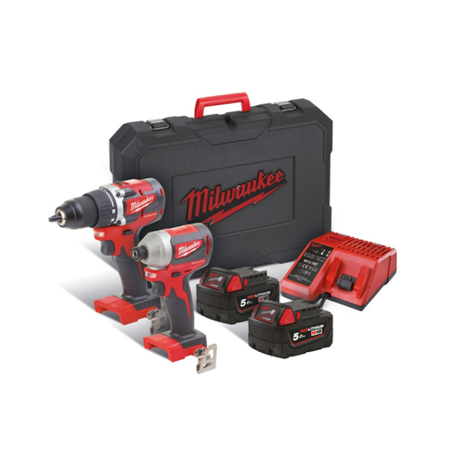 Bild von Milwaukee M18CBLPP2B-502C SET POWERPACK: Leistungsstarker Bohr- und Schraubensatz