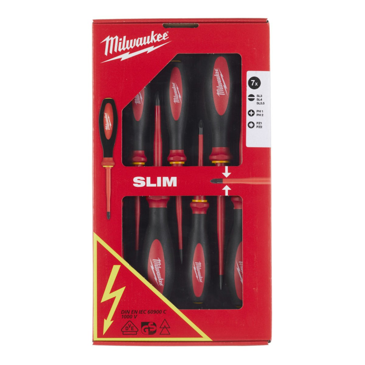 Bild von Milwaukee Slim-Schraubendreher VDE Set 7-tlg. 4932471453
