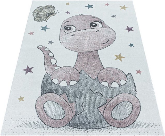 Bild von Ayyildiz Teppiche Kinderteppich »FUNNY 2106«, rechteckig, 11 mm Höhe, Kinder Dino Motivteppich