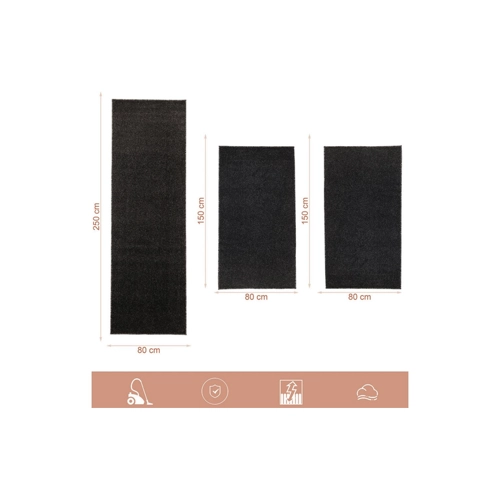 Bild von SIMPEX24 Kurzflor-Bettumrandung Unicolor - Einfarbig, Höhe 11 mm, (Bett-Set, 3-tlg.)