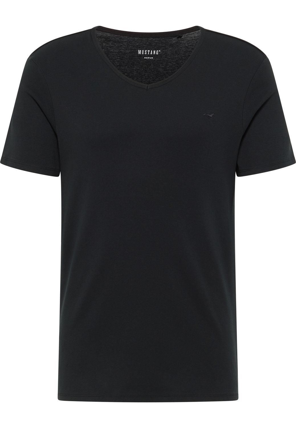 Bild von MUSTANG Herren T-Shirt Amado - Slim Fit S M L XL XXL 3XL Beige Schwarz Baumwolle, Größe:XL, Farbe:Black 4142
