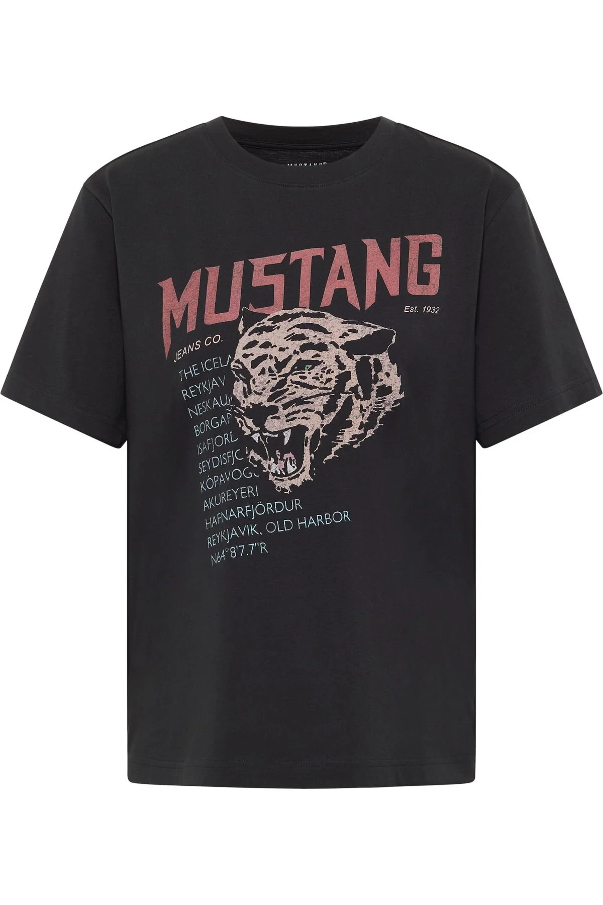 Bild von Mustang Damen T-Shirt mit auffälligem Print schwarz