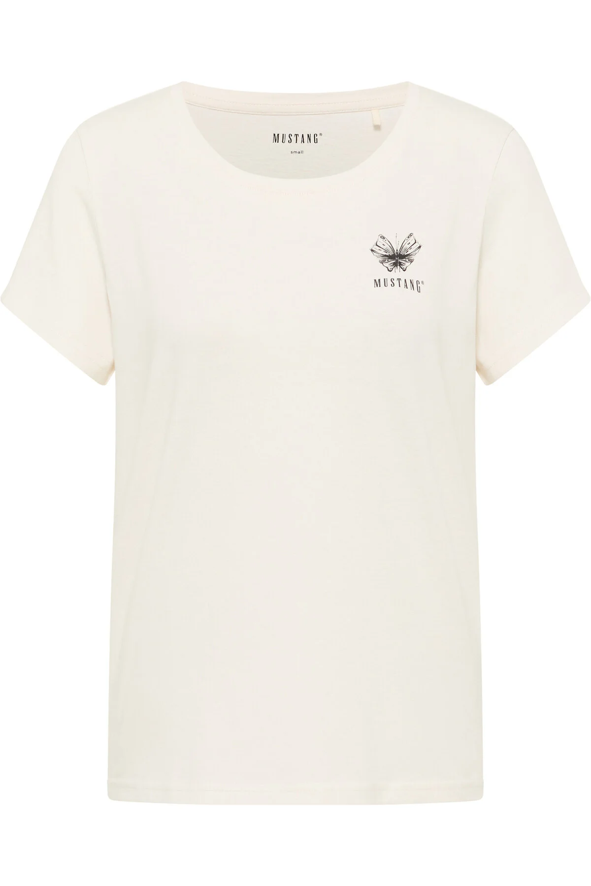 Bild von Mustang Damen T-Shirt aus weicher Baumwolle offwhite