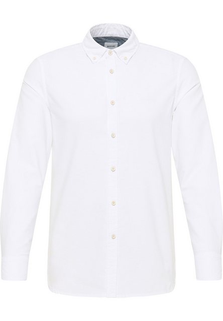 Bild von Mustang Herren Klassisches Hemd mit Button Down Kragen weiß