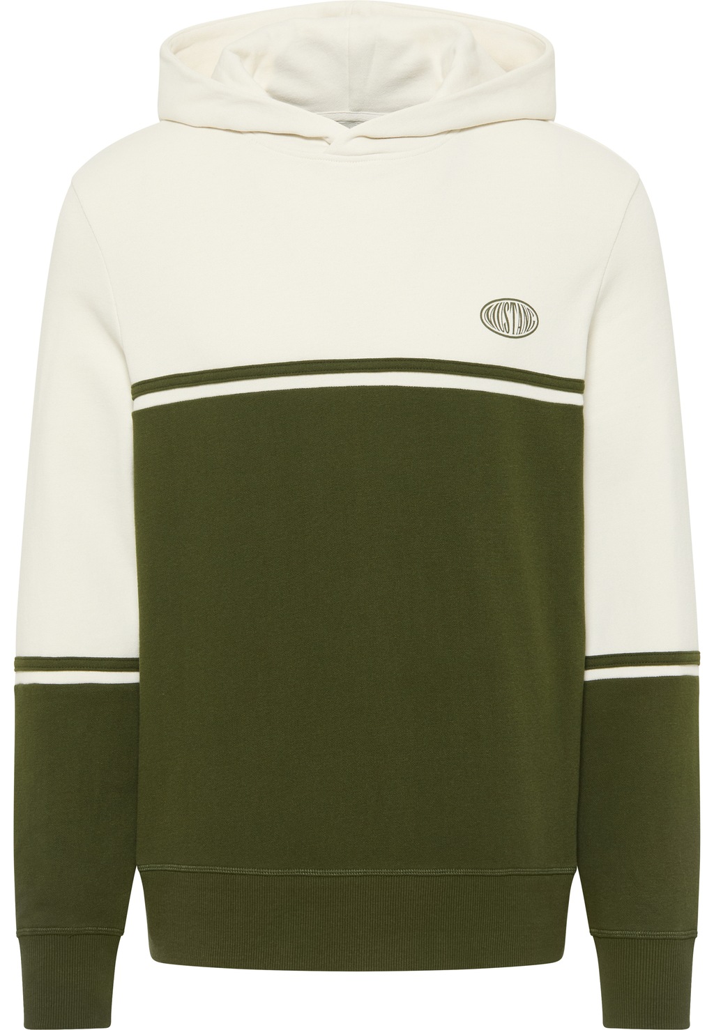 Bild von Mustang Herren Zweifarbiger Hoodie aus reiner Baumwolle dunkelgrün