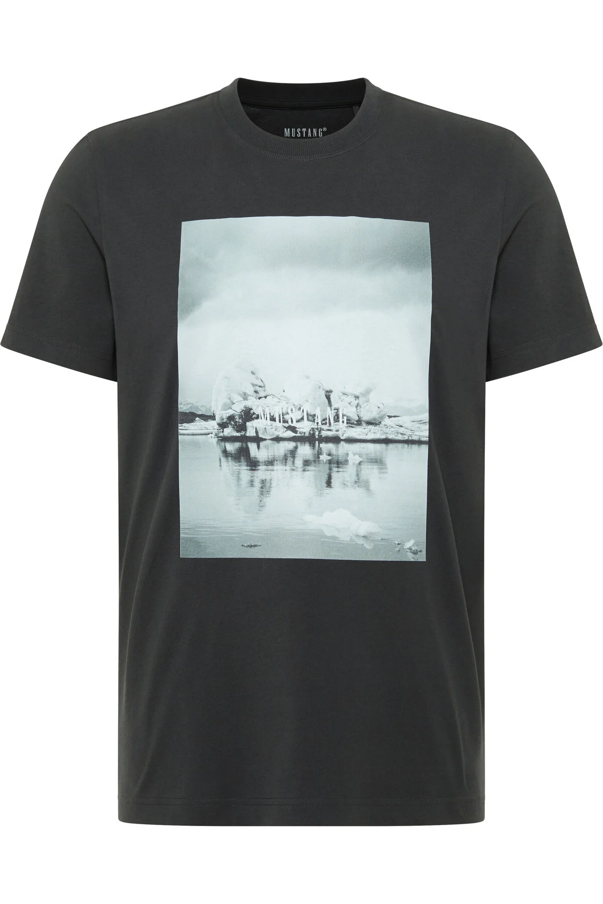Bild von Mustang Herren T-Shirt mit Fotoprint anthrazit