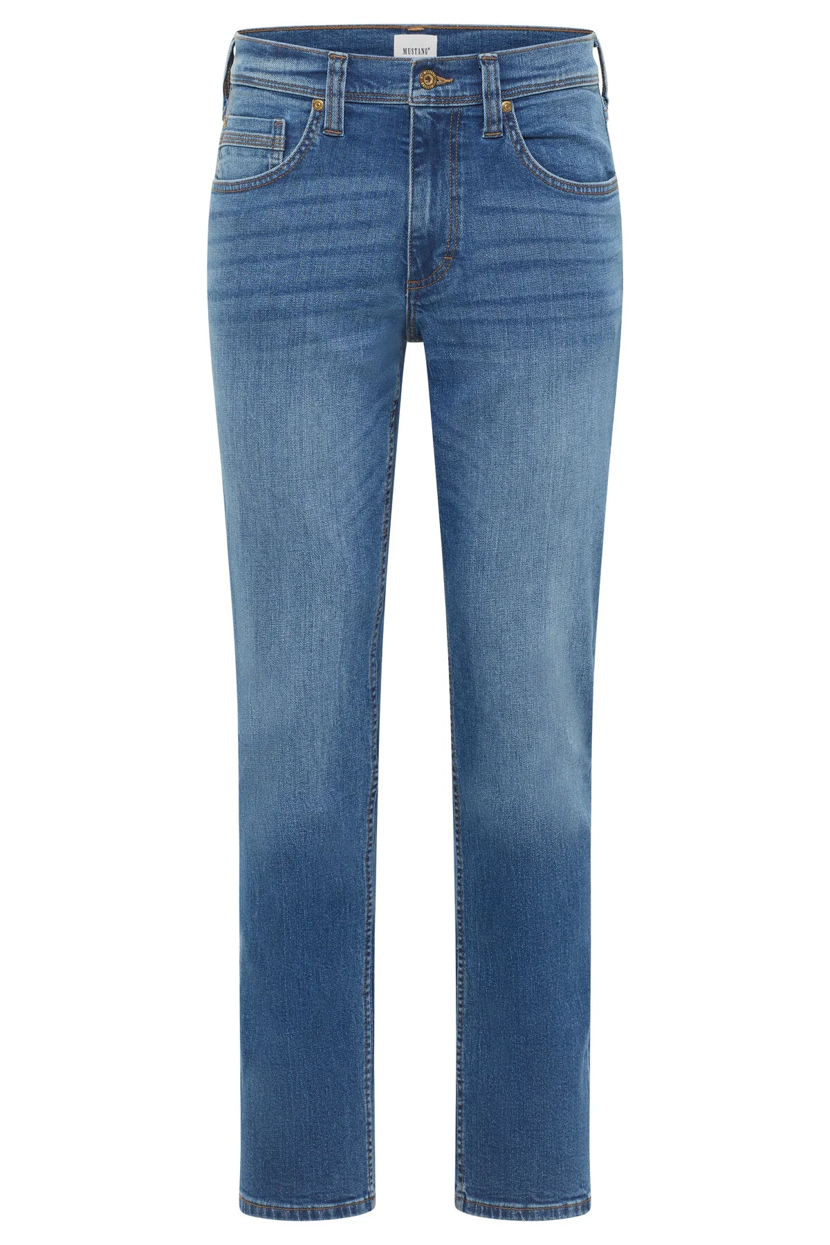 Bild von Mustang Jeans Herren Style Washington Straight mit Kontrastnähten mittelblau