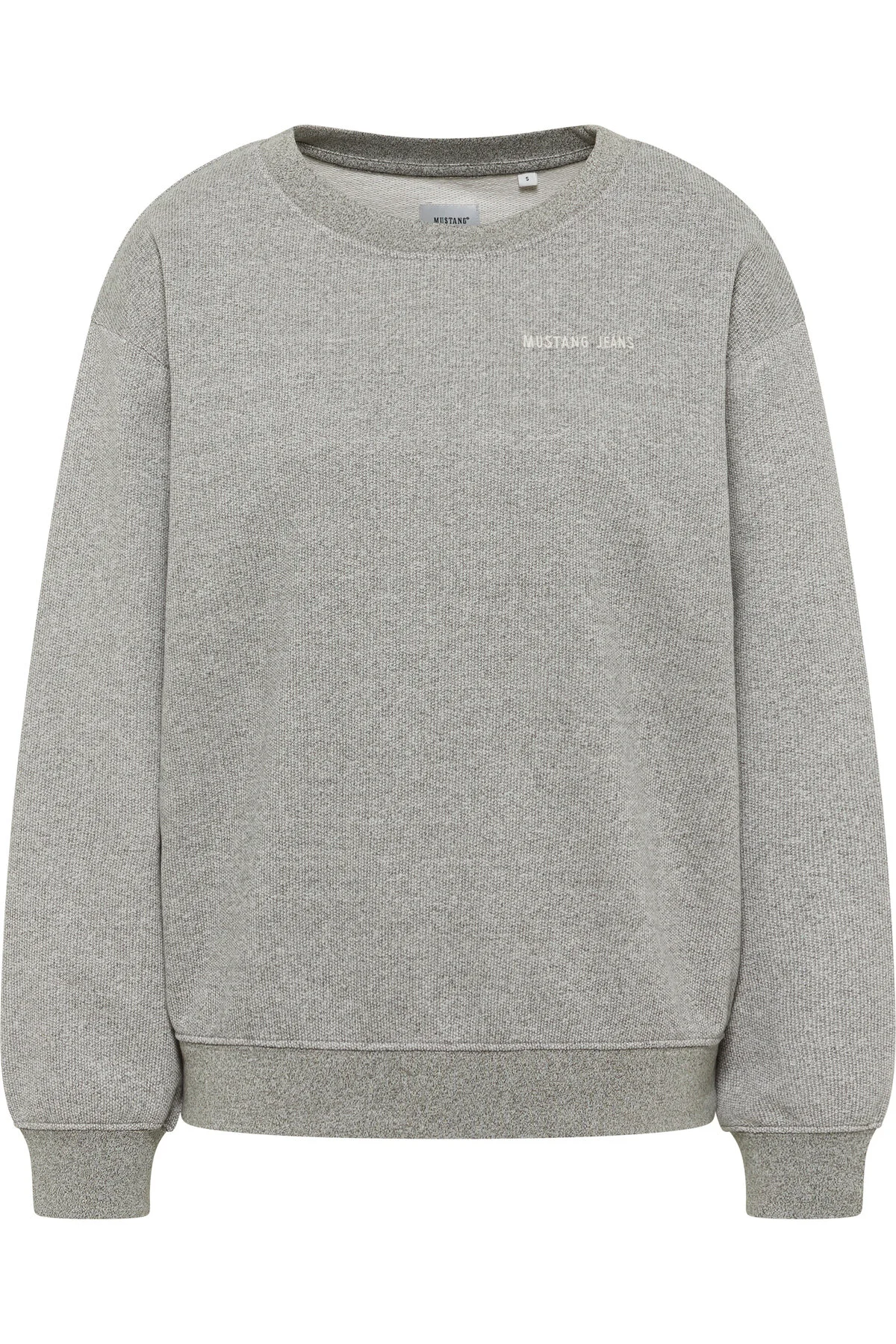 Bild von Mustang Damen Sweatshirt mit Stickerei grau meliert