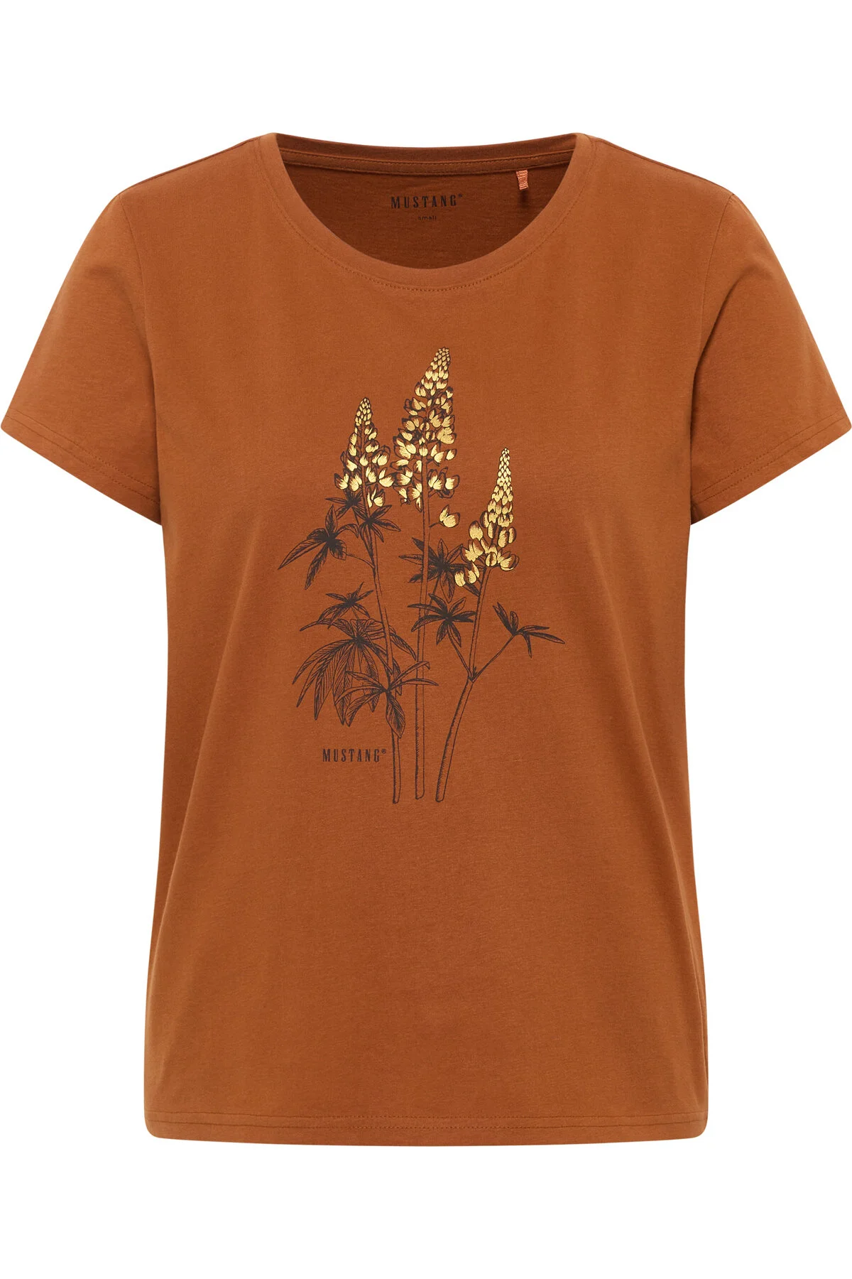Bild von Mustang Damen T-Shirt aus atmungsaktiver Baumwolle braun