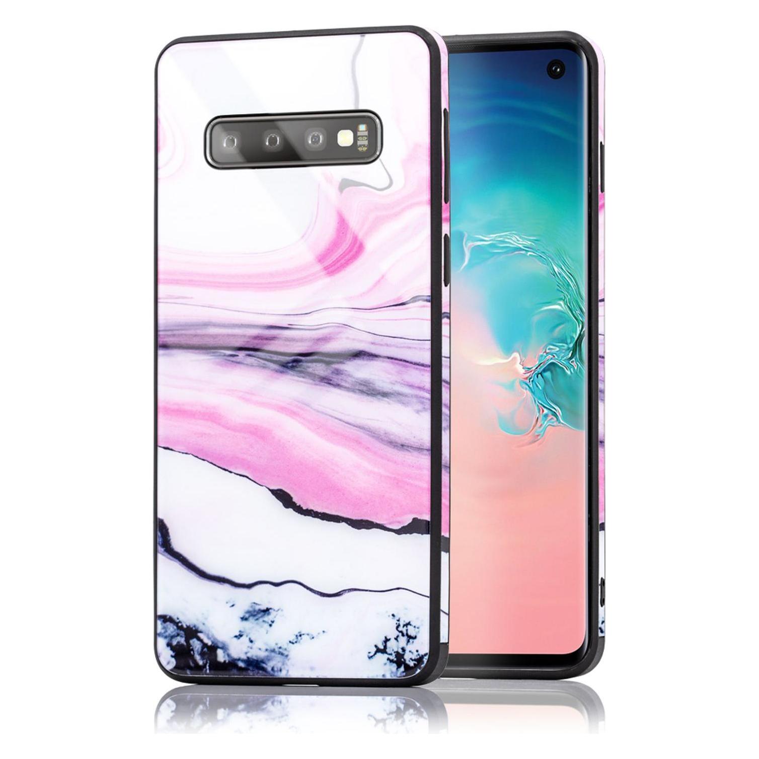 Bild von Nalia Marmor Hülle (Samsung Galaxy S10), Smartphone Hülle, Pink, Violett, Weiss