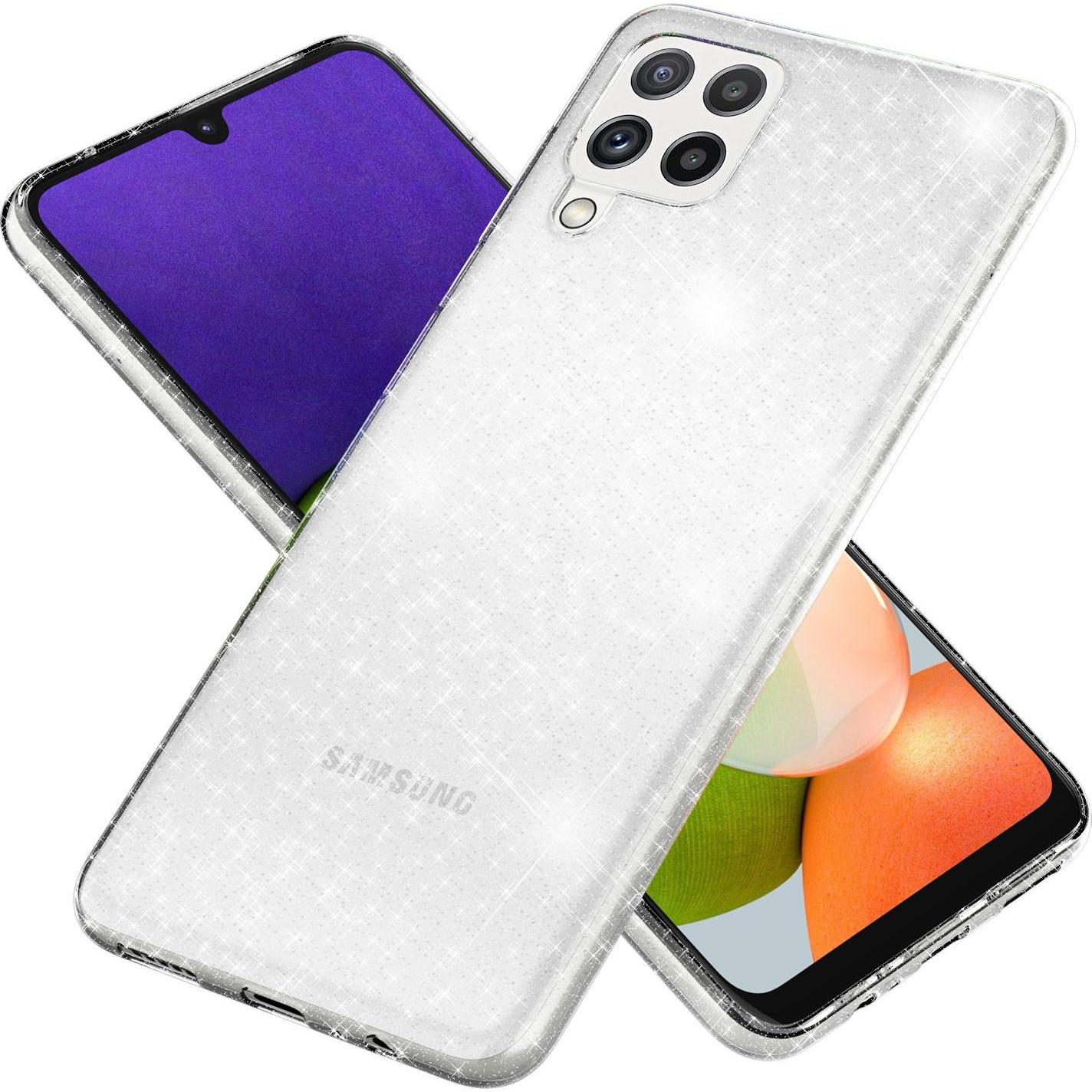 Bild von Nalia Klare Glitzer Silikon Handyhülle (Samsung Galaxy A22), Smartphone Hülle, Transparent