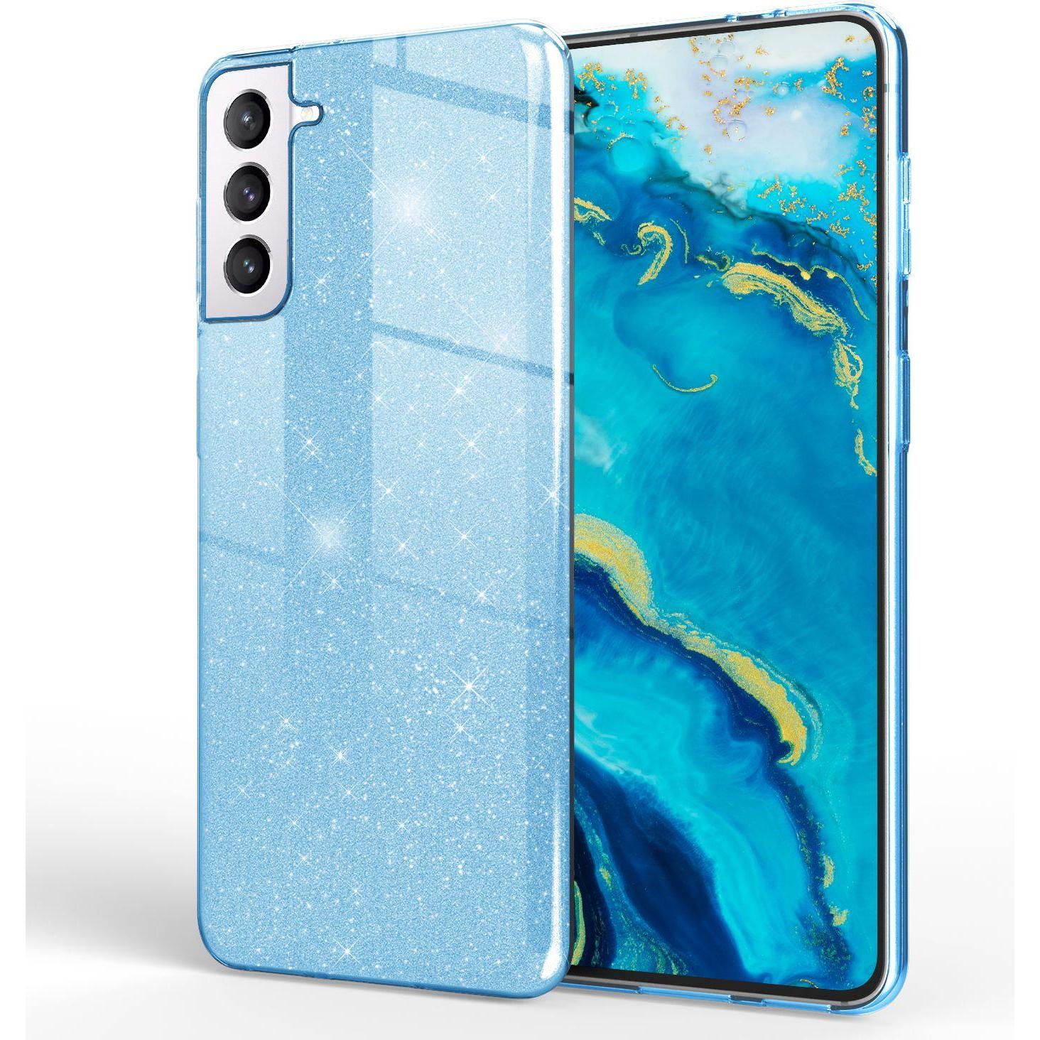Bild von Nalia Glitzer Handyhülle (Samsung Galaxy S22+), Smartphone Hülle, Blau