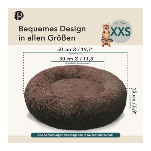 Bild von Bluzelle Orthopädisches Hundebett für Kleine Hunde & Katzen – 50cm Donut Kissen