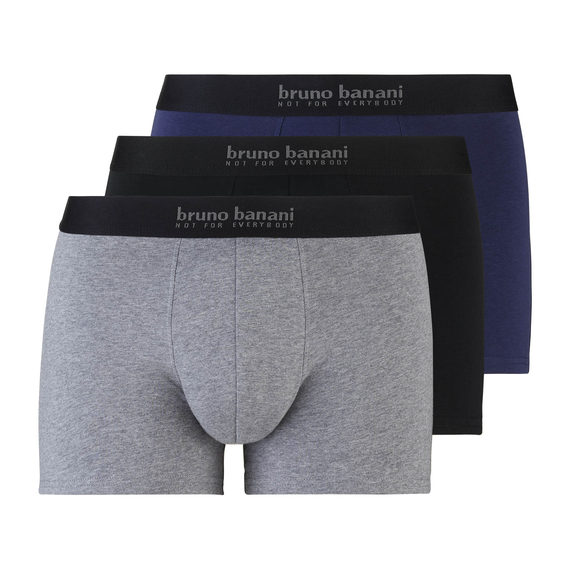 Bild von Bruno Banani Herren Short 3er Pack Energy Cotton Boxershorts, Mehrfarbig (Schwarz//Navy//Graumelange 2753), (Herstellergröße: XX-Large)