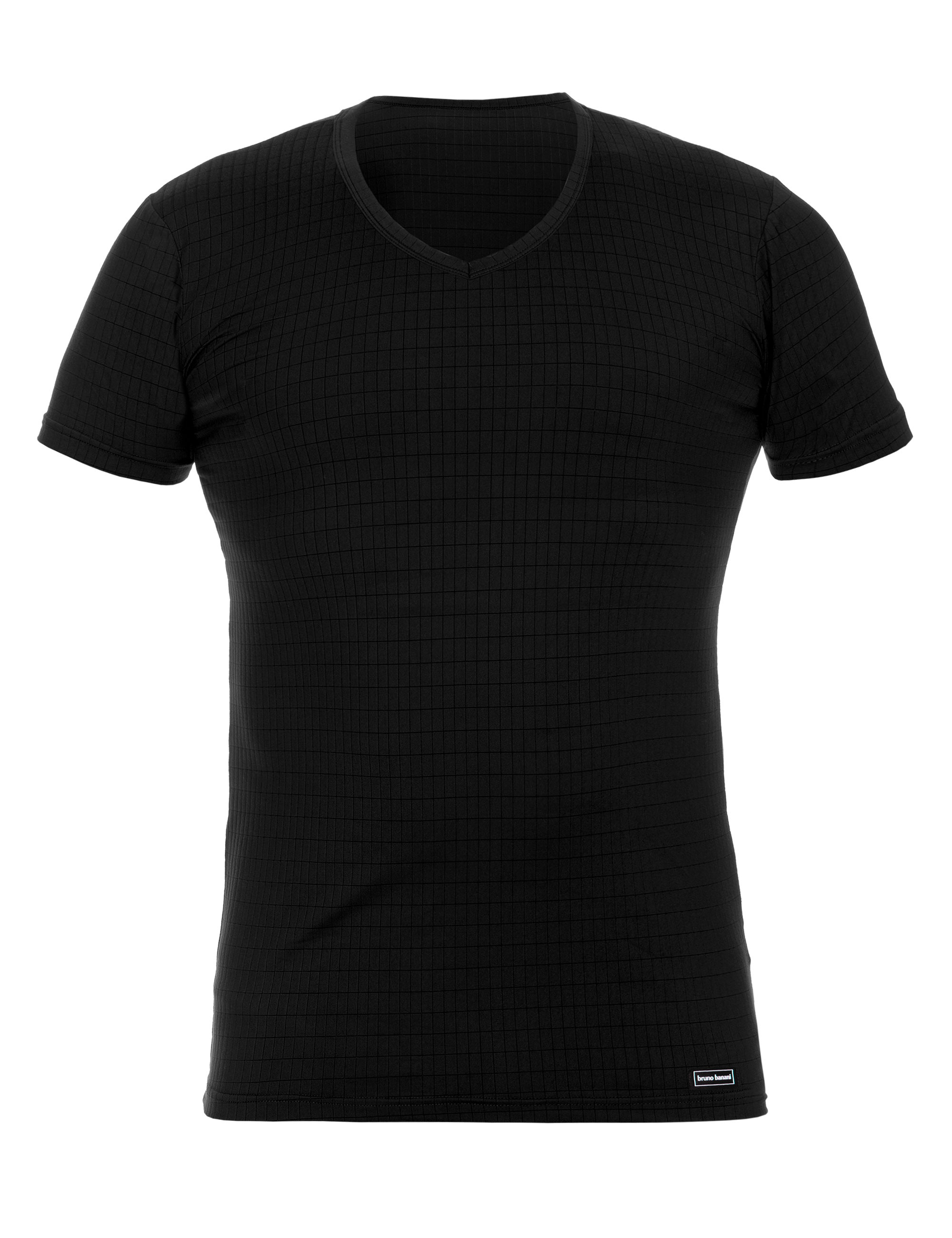 Bild von Bruno Banani V-Shirt CHECK LINE 2.0 Pique Optik, Kurzarm, V-Neck, Cotton-Mix