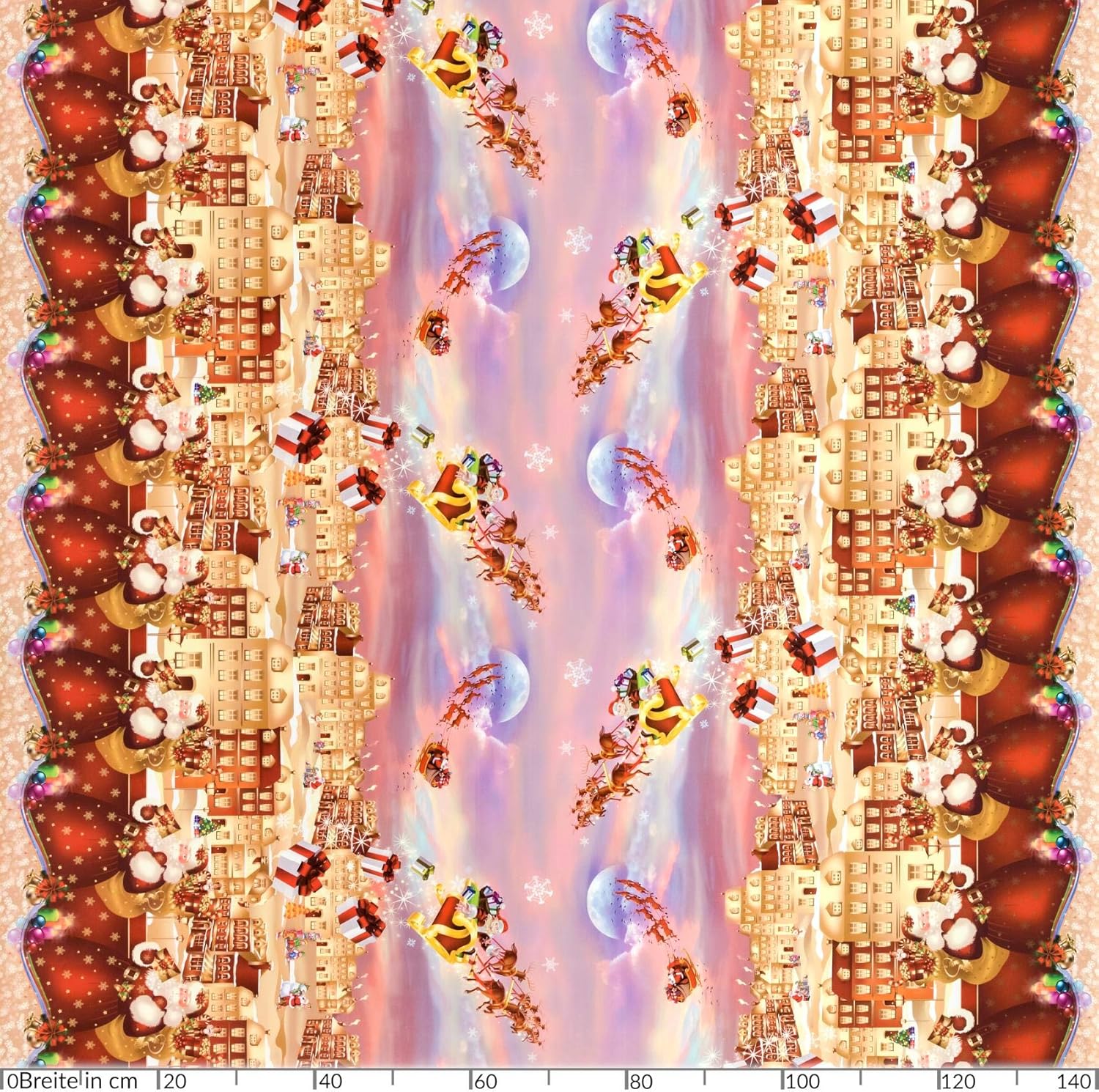 Bild von ANRO Wachstuchtischdecke Wachstuch Wachstischdecke Tischdecke Weihnachten Rot Weihnachtsfest 1000x140cm (10m)