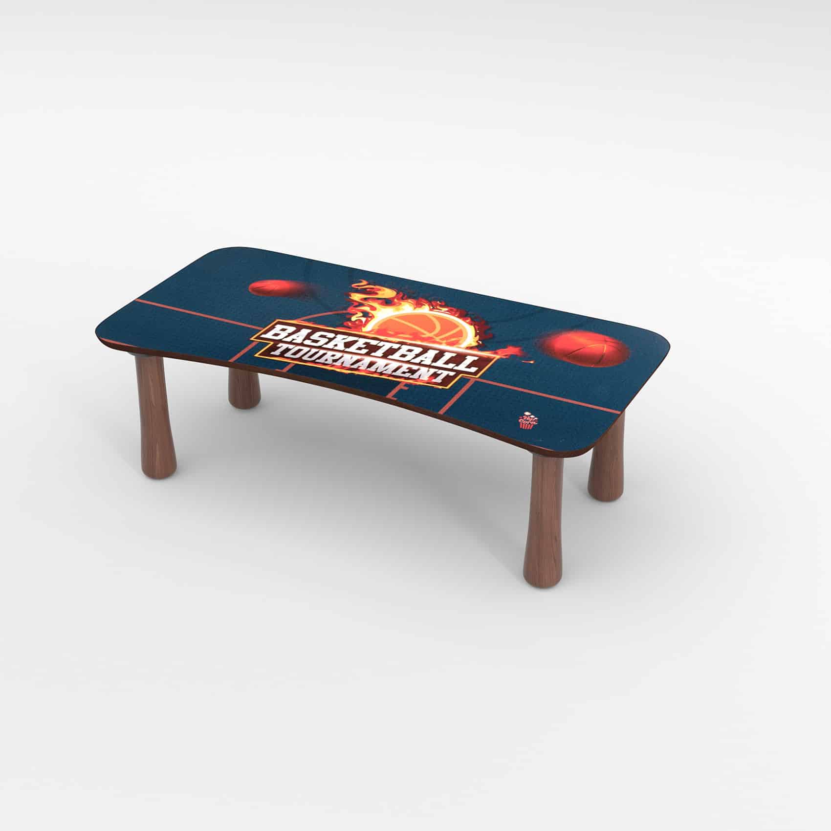 Bild von Kinder Tritthocker aus Holz mit Motiv Basketball Blau