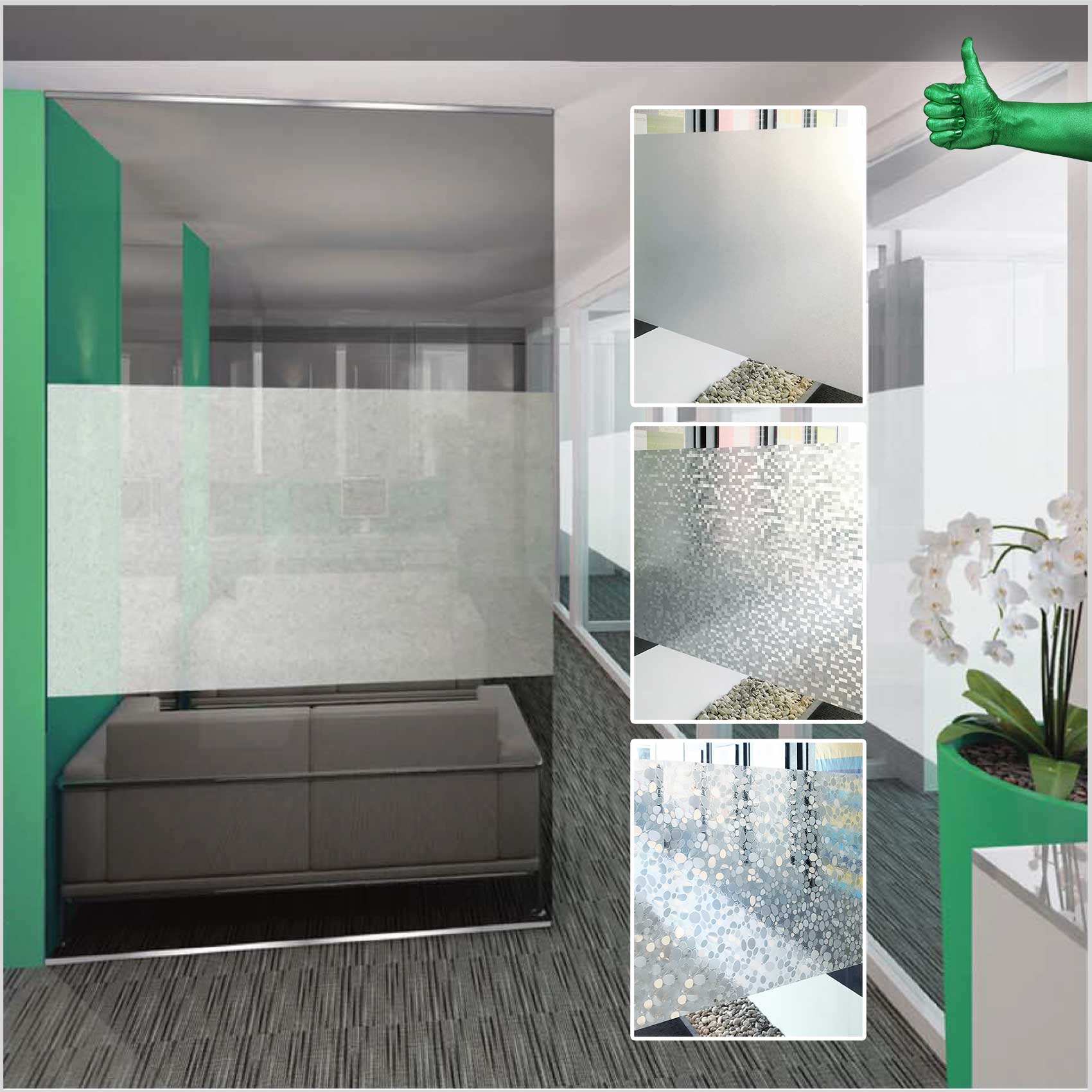 Bild von Fensterfolie Sichtschutzfolie Glasfolie Milchglasfolie Glasdekor selbstklebend PVC-frei 0,45x2m Mosaik