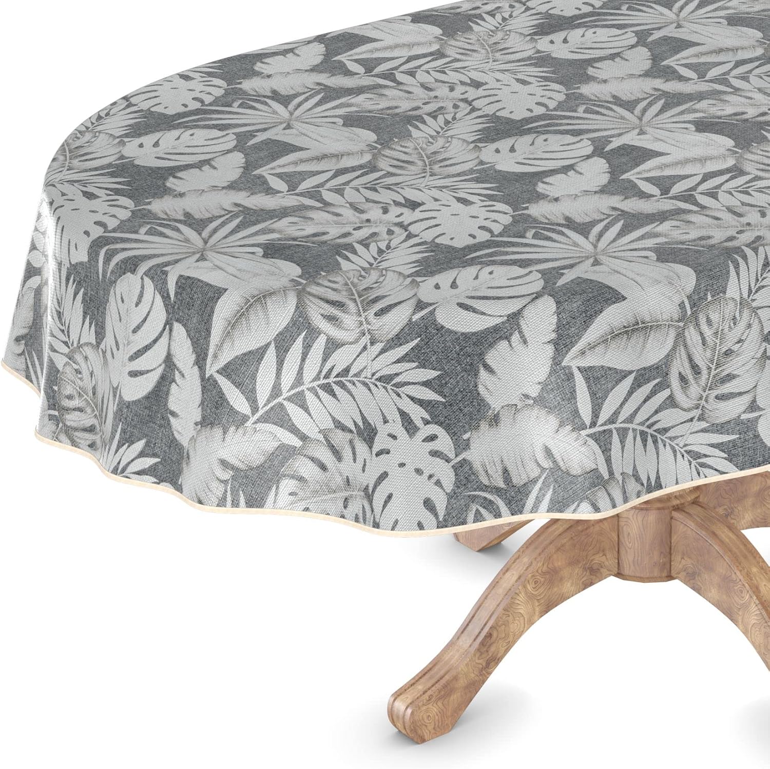 Bild von Wachstuchtischdecke Wachstuch Tischdecke abwaschbar Wachstischdecke Rechteck, rund, oval Premium Prägung Gartentischdecke Elegance Oval 140x320cm mit Saum Poppy